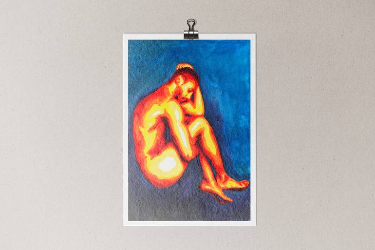 Original Fine Art Nude Painting by Zak Mohammed