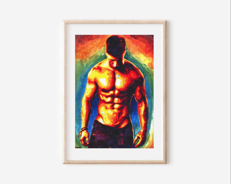 Original Art Deco Nude Painting by Zak Mohammed