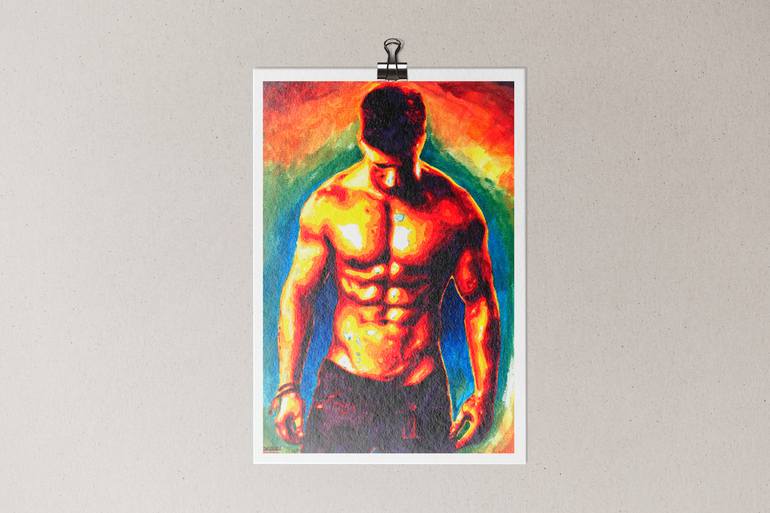 Original Art Deco Nude Painting by Zak Mohammed