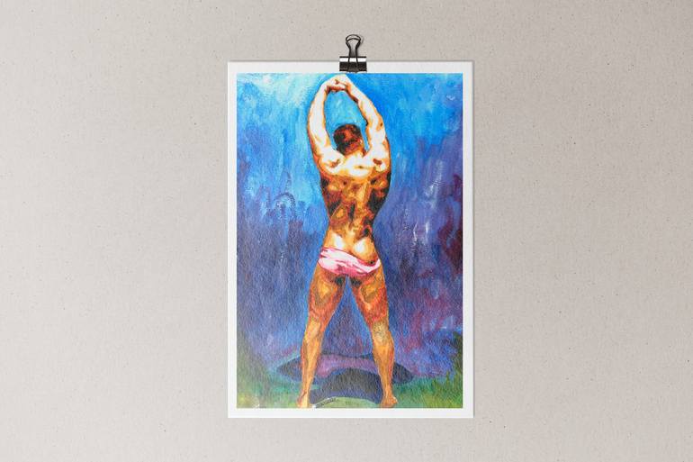 Original Art Deco Nude Painting by Zak Mohammed