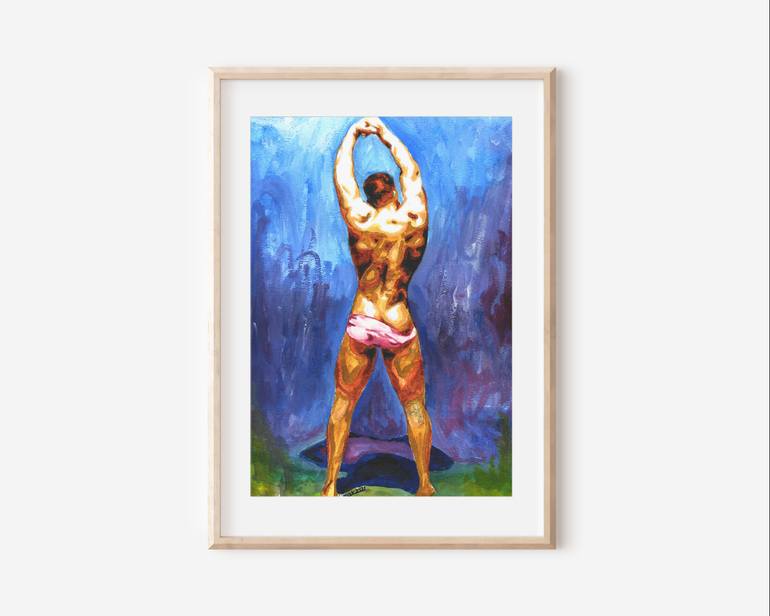 Original Art Deco Nude Painting by Zak Mohammed