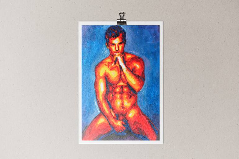 Original Art Deco Erotic Painting by Zak Mohammed
