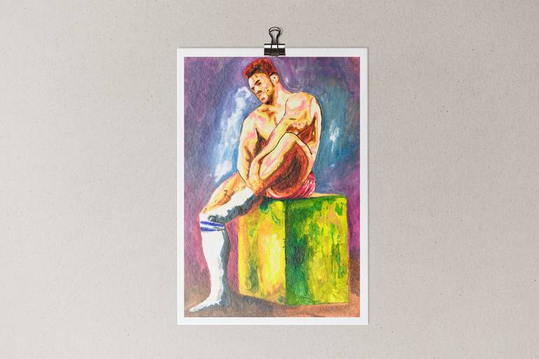 Original Modernism Nude Painting by Zak Mohammed