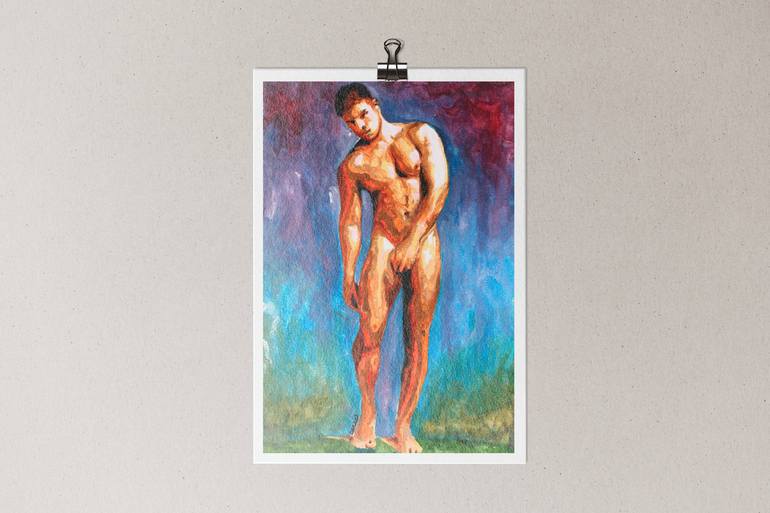 Original Modern Nude Painting by Zak Mohammed