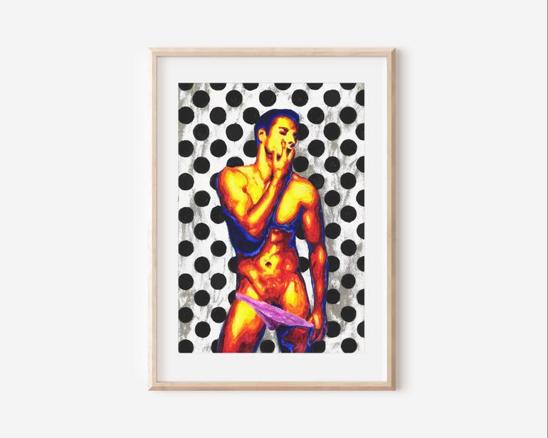 Original Art Deco Nude Painting by Zak Mohammed