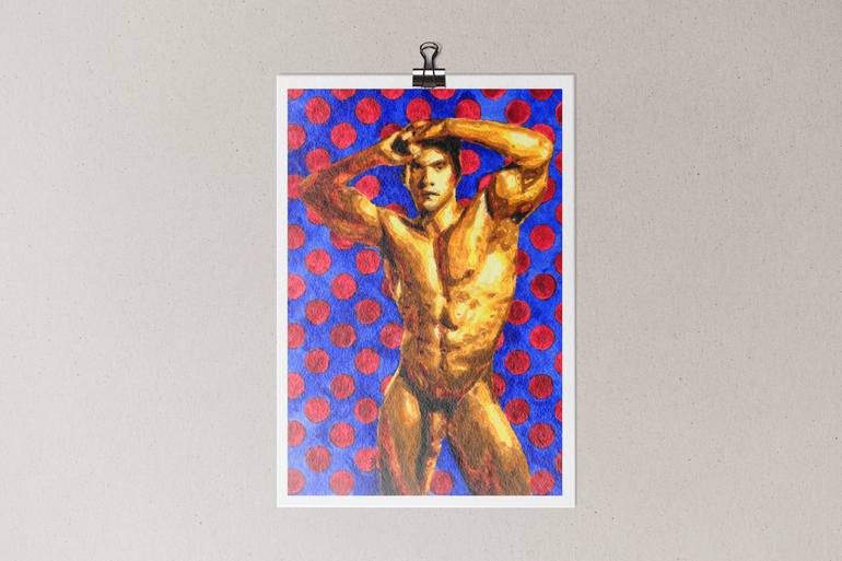 Original Art Deco Nude Painting by Zak Mohammed