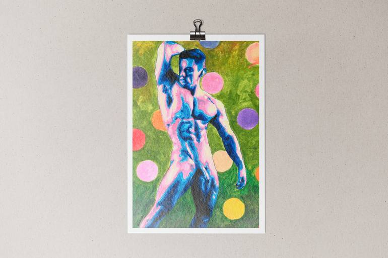 Original Art Deco Nude Painting by Zak Mohammed