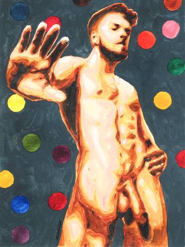 Male Nude with Polka Dot No 7 thumb