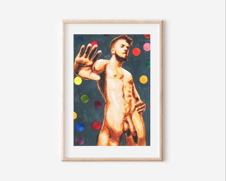 Original Pop Art Nude Painting by Zak Mohammed