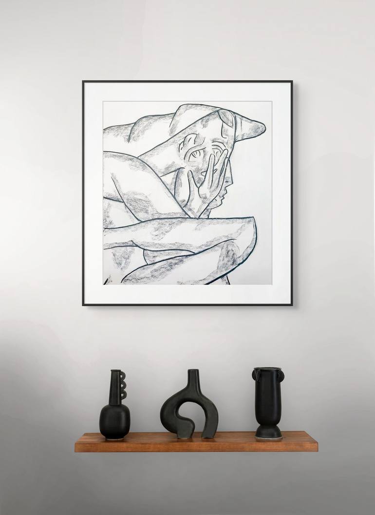 Original Cubism Abstract Drawing by Matthew Dibble