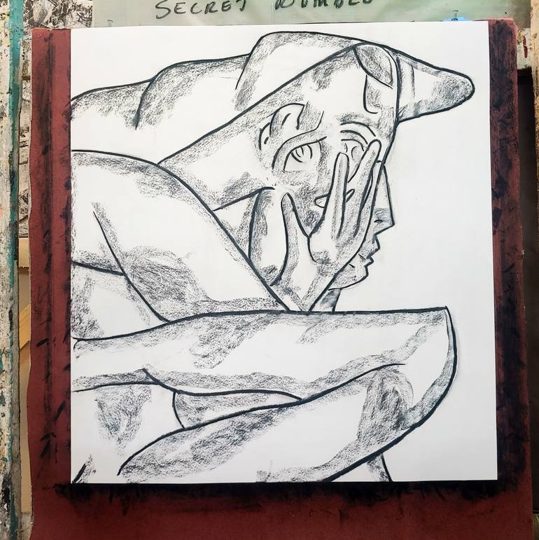 Original Cubism Abstract Drawing by Matthew Dibble