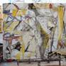 Gestural abstraction on stretched canvas. (diptych) Ships in a crate with hardware included.