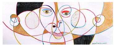Original Cubism People Painting by Emanuele Bevilacqua