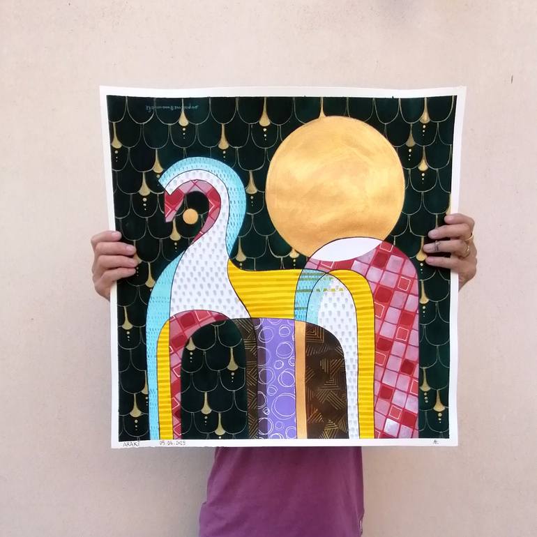 Original Cubism Horse Painting by Emanuele Bevilacqua