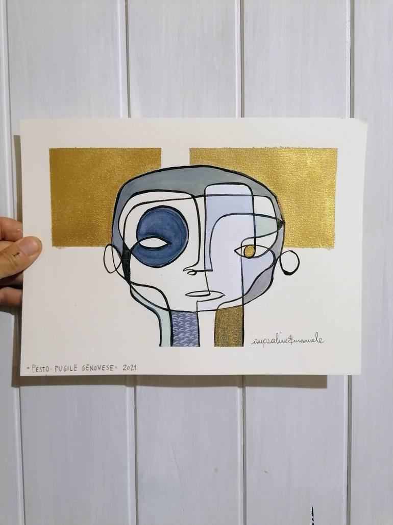 Original Dada People Drawing by Emanuele Bevilacqua