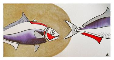 Print of Surrealism Fish Paintings by Emanuele Bevilacqua