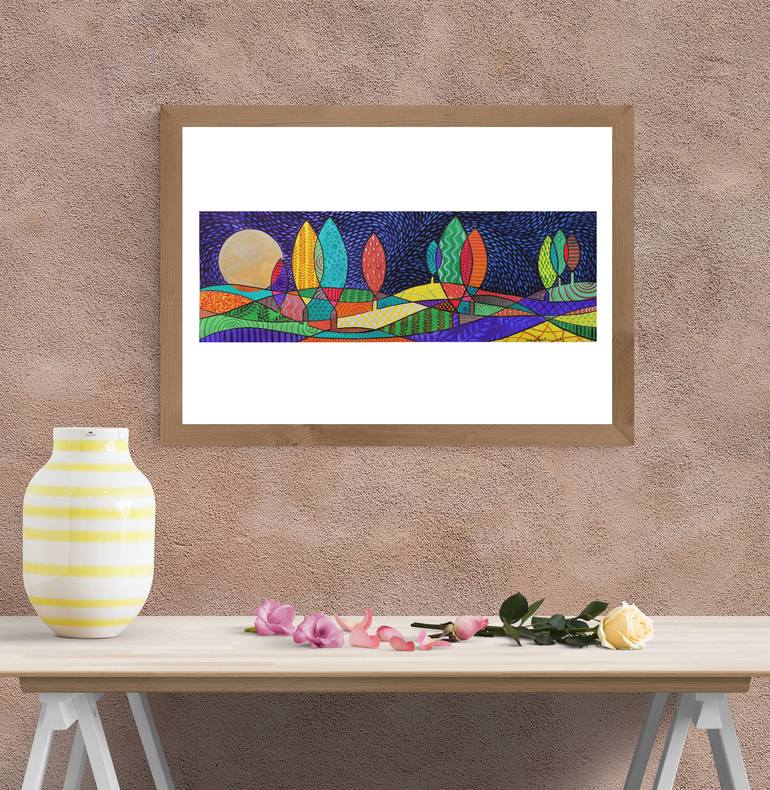 Original Illustration Landscape Painting by Emanuele Bevilacqua