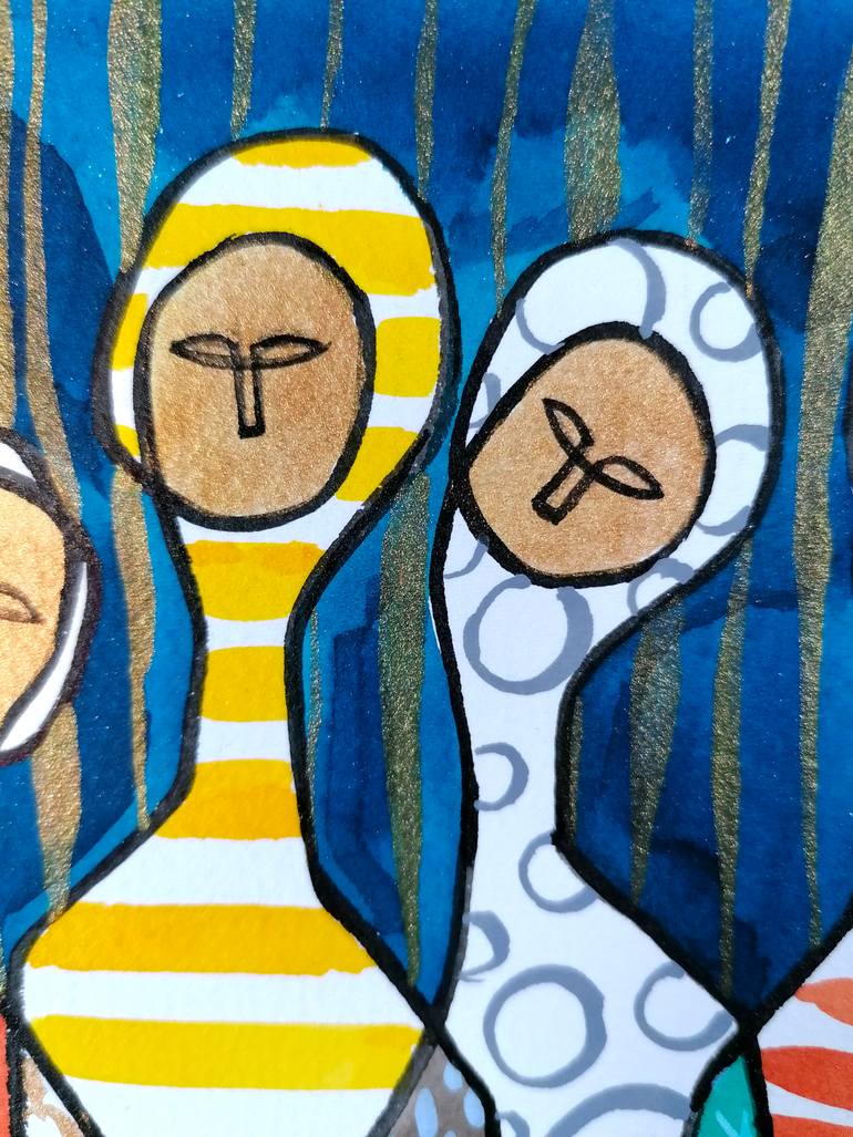 Original Folk People Painting by Emanuele Bevilacqua