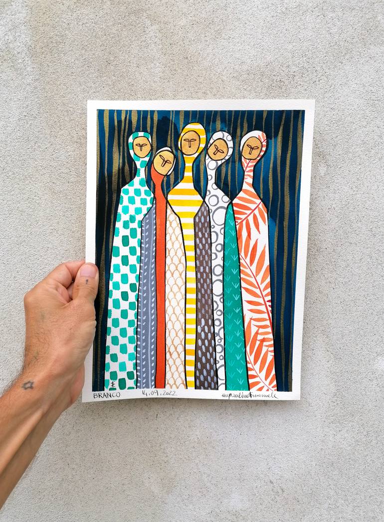 Original Folk People Painting by Emanuele Bevilacqua