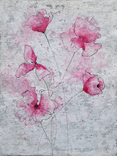 Original Abstract Expressionism Floral Paintings by Tatiana Karchevskaya