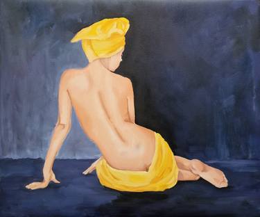 Original Expressionism Nude Painting by Tatiana Karchevskaya