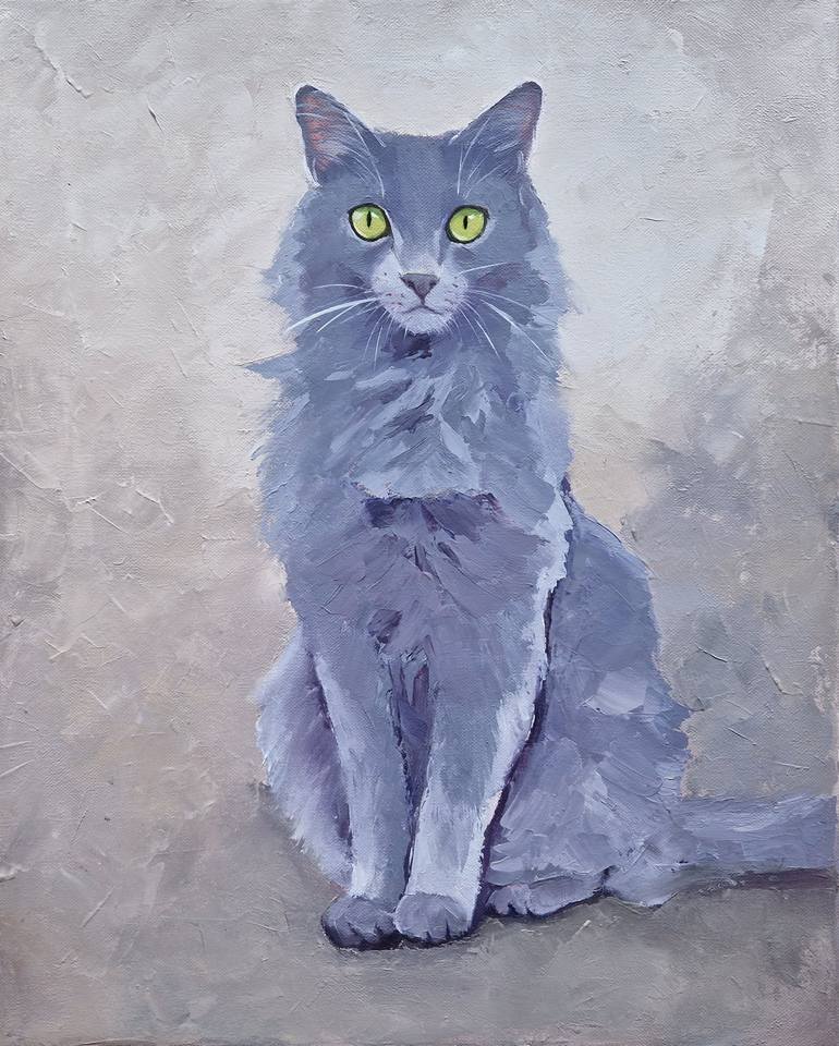 Original Figurative Cats Painting by Tatiana Karchevskaya