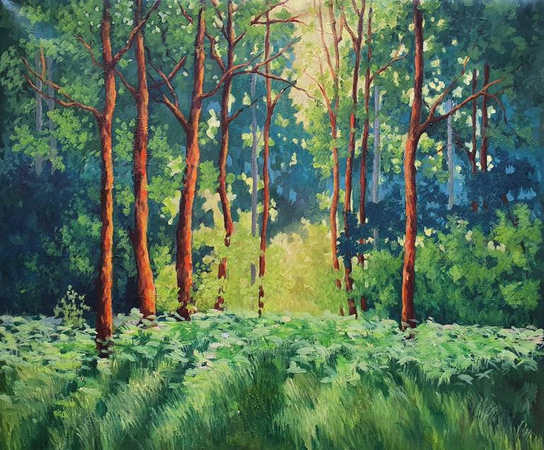 Forest Painting By Tatiana Karchevskaya 