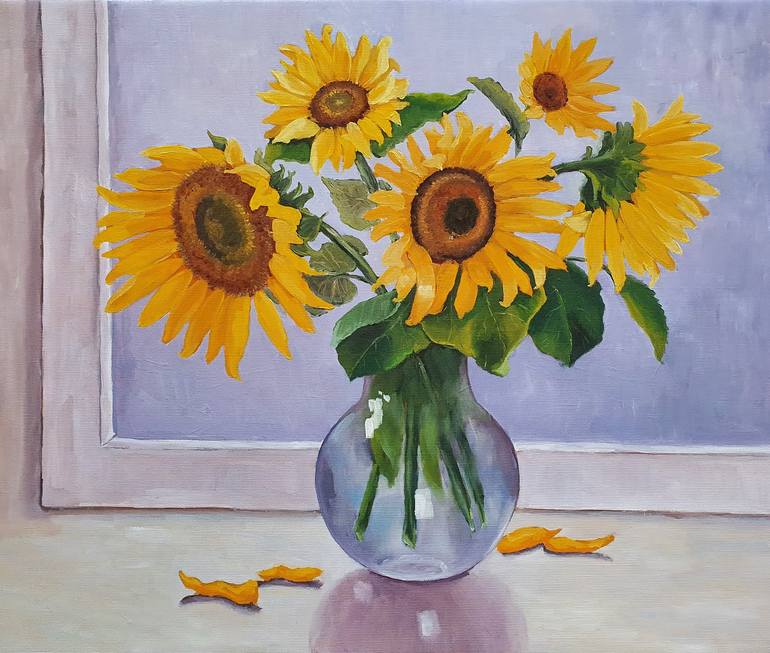 Sunflowers (1) Painting by Tatiana Karchevskaya | Saatchi Art
