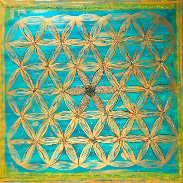 A flower of Life Painting by Erica Zambo | Saatchi Art