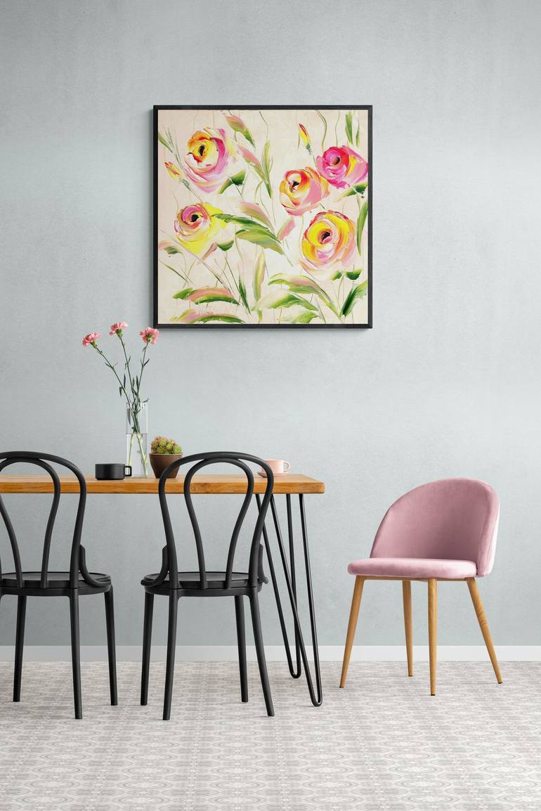 Original Abstract Expressionism Floral Painting by Elena Artgent