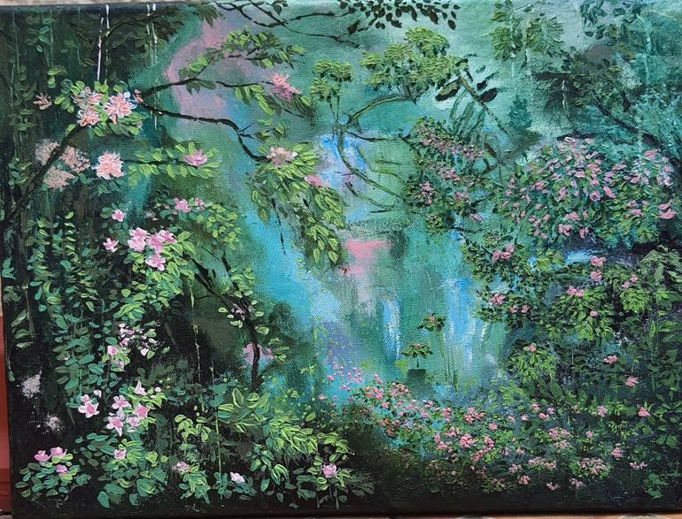 Original Landscape Painting by Payal Prakash | Abstract Art on Canvas | The night forest