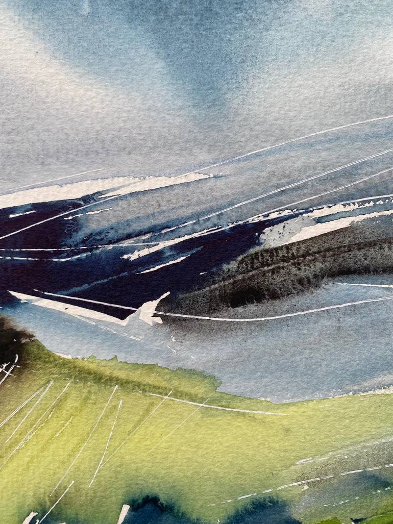 Original Abstract Expressionism Landscape Painting by Ana Ozz