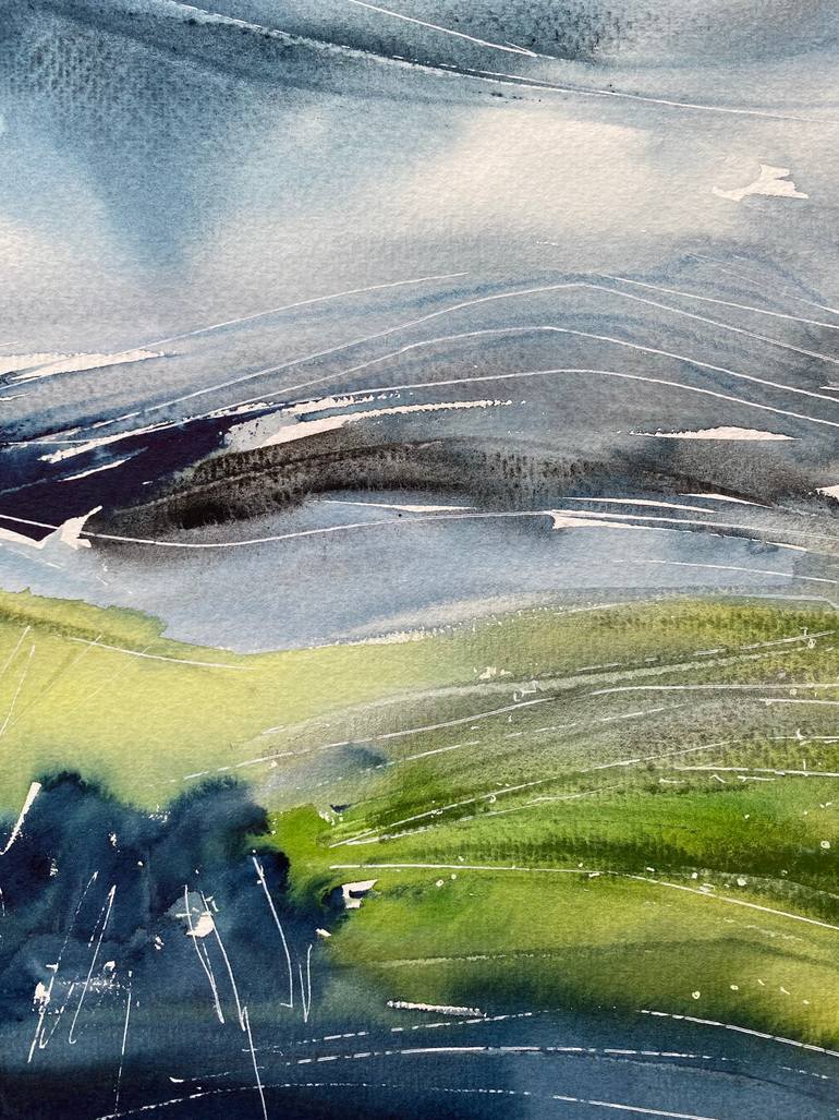 Original Abstract Expressionism Landscape Painting by Ana Ozz