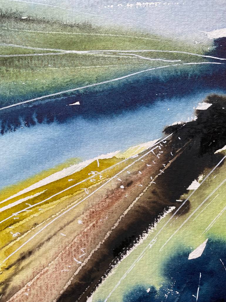 Original Abstract Expressionism Landscape Painting by Ana Ozz