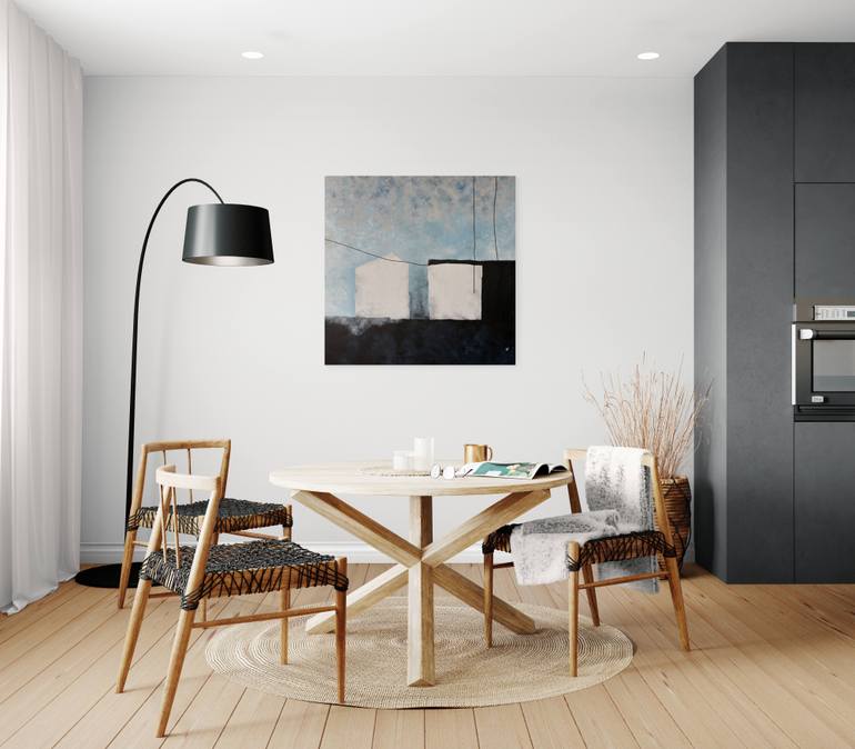 Original Geometric Abstract Painting by Ana Ozz