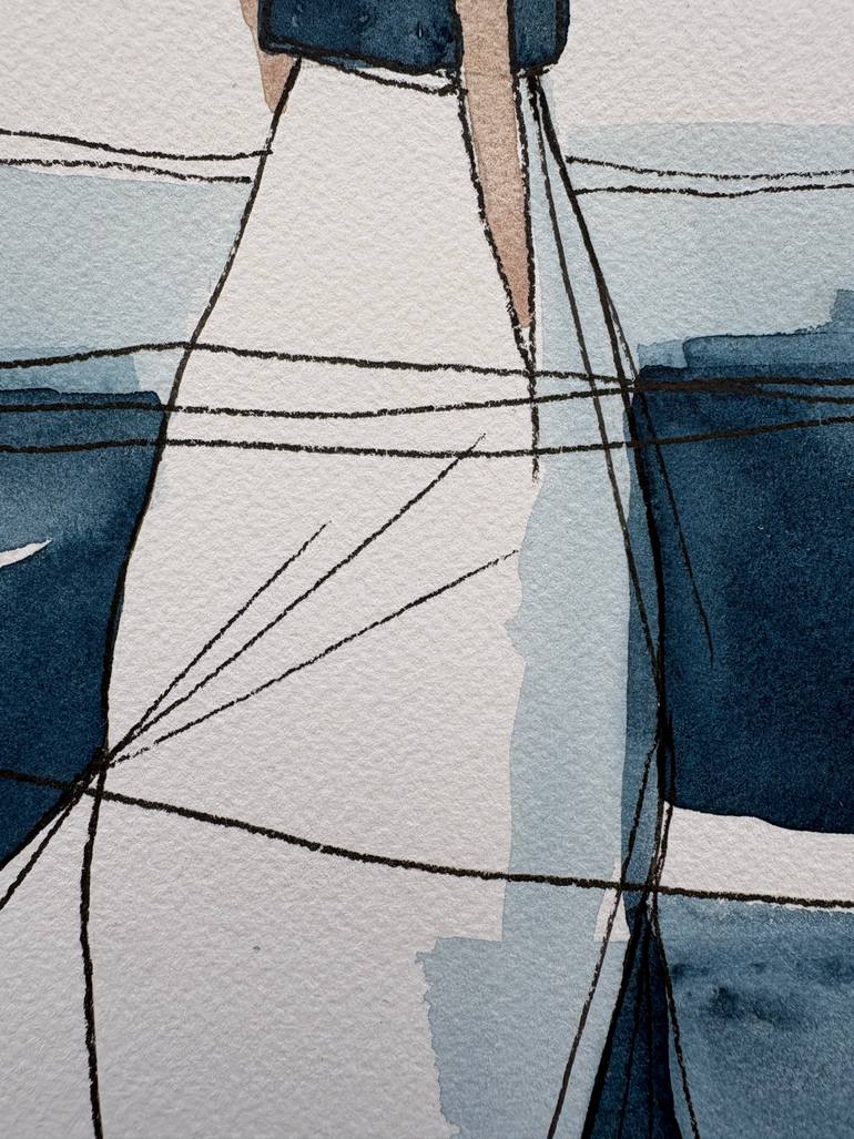 Original Art Deco Abstract Painting by Ana Ozz