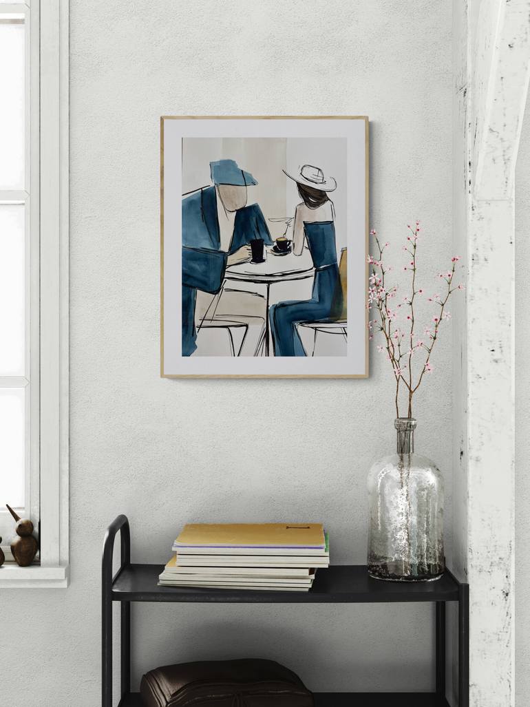 Original Art Deco Abstract Painting by Ana Ozz