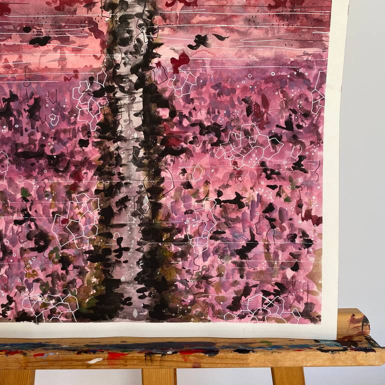 Original Abstract Expressionism Floral Painting by Ana Ozz