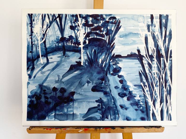 Original Abstract Expressionism Nature Painting by Ana Ozz