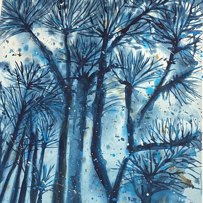 Original Abstract Expressionism Landscape Painting by Ana Ozz