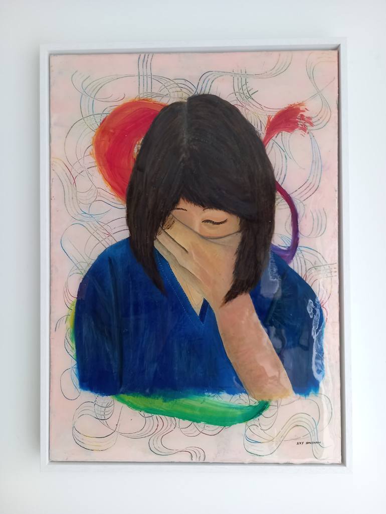 Original Abstract Expressionism Portrait Painting by Ivy Yinshan Chee
