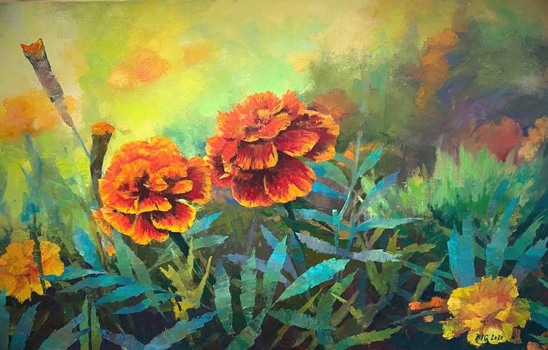 marigold flower painting