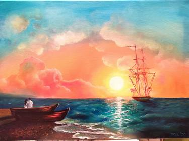 Print of Boat Paintings by Oksana Zaskotska