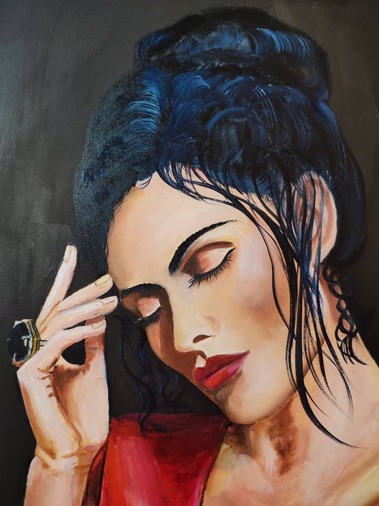 Original Folk Women Painting by Oksana Zaskotska