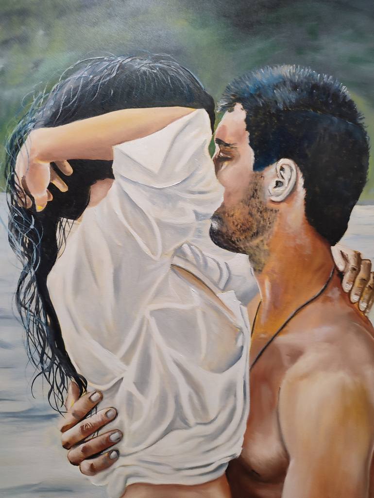 Original Figurative Love Painting by Oksana Zaskotska