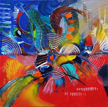 Scarlet Macaw ; Size 60 x 60 cm; acrylic on cotton canvas thumb