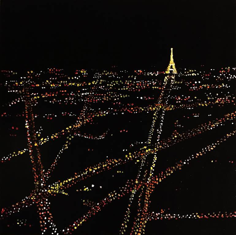 Lumières de Paris Painting by Elisa Santarelli | Saatchi Art