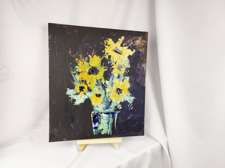 Original Abstract Floral Painting by Anna Gorbacheva