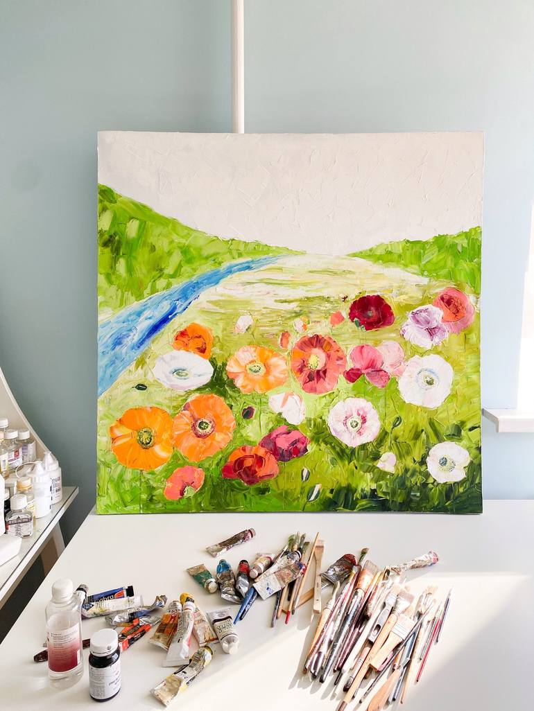 Original Impressionism Floral Painting by OLGA AERIS