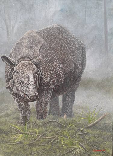 Original hyperrealism Animal Painting by Ridwansyah Koeswara